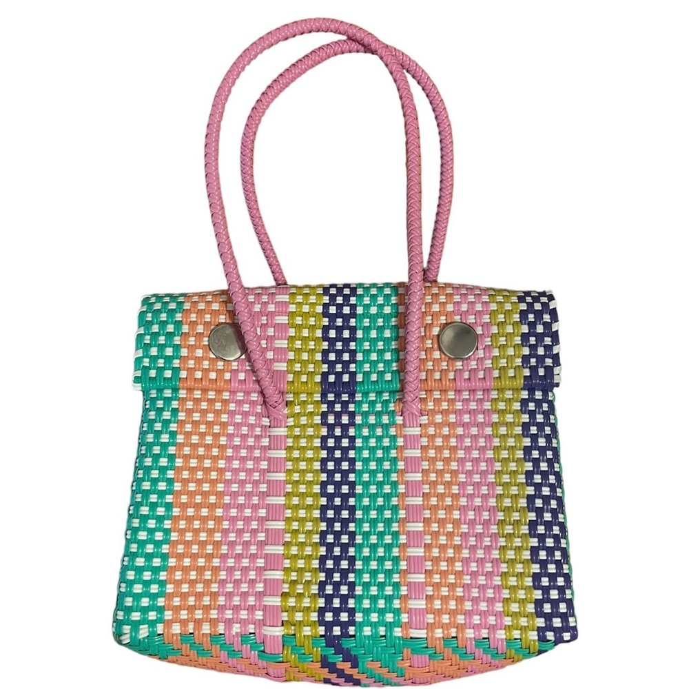 Mexican Woven Plastic Colorful Tote